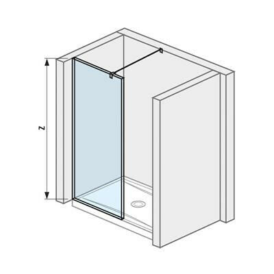 Jika Cubito Pure 70 üvegfal oldalfalhoz, rögzítő profillal és támasszal, 68,4x200 cm (H2674290026681)