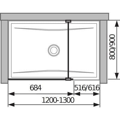 Jika Cubito Pure 70 üvegfal oldalfalhoz, rögzítő profillal és támasszal, 68,4x200 cm-1