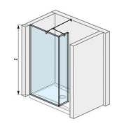Jika Cubito Pure 70 üvegfal oldalfalhoz, rövid üvegfallal, sarok profillal, 69,7x200 cm (H2684210026681)