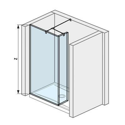 Jika Cubito Pure 70 üvegfal oldalfalhoz, rövid üvegfallal, sarok profillal, 69,7x200 cm (H2684210026681)