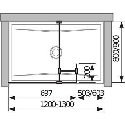 Jika Cubito Pure 70 üvegfal oldalfalhoz, rövid üvegfallal, sarok profillal, 69,7x200 cm-1