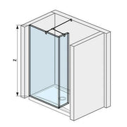 Jika Cubito Pure 80 üvegfal oldalfalhoz, rövid üvegfallal, sarok profillal, 79,7x200 cm (H2684220026681)