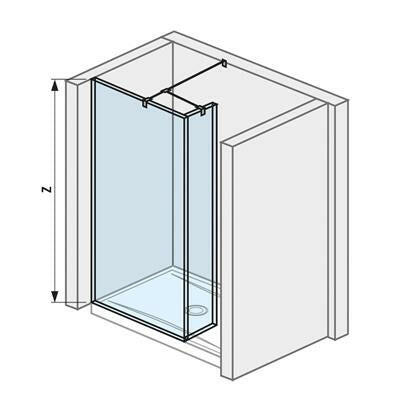 Jika Cubito Pure 80 üvegfal oldalfalhoz, rövid üvegfallal, sarok profillal, 79,7x200 cm-0