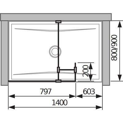 Jika Cubito Pure 80 üvegfal oldalfalhoz, rövid üvegfallal, sarok profillal, 79,7x200 cm-1