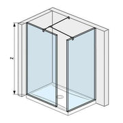 Jika Cubito Pure Walk - in zuhanykabin, sarok, ezüst/átlátszó üveg, 70x80 cm ( H2684230026681 )