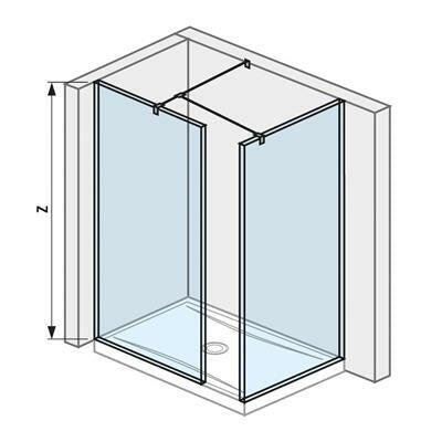 Jika Cubito Pure Walk-in zuhanykabin, sarok, ezüst/átlátszó üveg, 70x80 cm-0