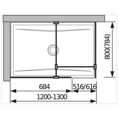 Jika Cubito Pure Walk - in zuhanykabin, sarok, ezüst/átlátszó üveg, 70x80 cm ( H2684230026681 )