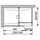 Jika Cubito Pure Walk-in zuhanykabin, sarok, ezüst/átlátszó üveg, 70x80 cm-1