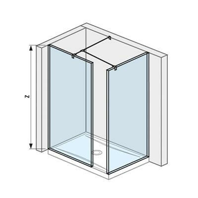 Jika Cubito Pure Walk-in zuhanykabin, sarok, ezüst/átlátszó üveg, 70x90 cm-0