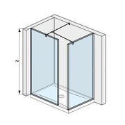 Jika Cubito Pure Walk - in zuhanykabin, sarok, ezüst/átlátszó üveg, 70x90 cm ( H2684240026681 )