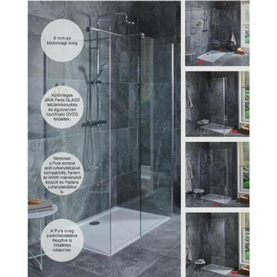 Jika Cubito Pure Walk - in zuhanykabin, sarok, ezüst/átlátszó üveg, 80x80 cm ( H2684250026681 )