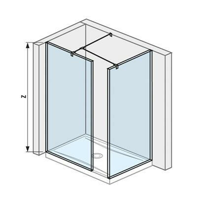 Jika Cubito Pure Walk-in zuhanykabin, sarok, ezüst/átlátszó üveg, 80x90 cm-0