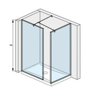 Jika Cubito Pure Walk - in zuhanykabin, sarok, ezüst/átlátszó üveg, 80x90 cm ( H2684260026681 )
