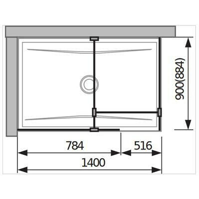 Jika Cubito Pure Walk-in zuhanykabin, sarok, ezüst/átlátszó üveg, 80x90 cm-1