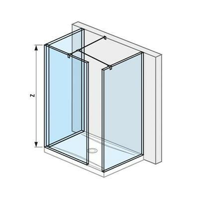 Jika Cubito Pure Walk-in zuhanykabin, hátfalhoz, ezüst/átlátszó üveg, 68x80 cm-0