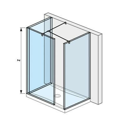 Jika Cubito Pure Walk-in zuhanykabin, hátfalhoz, ezüst/átlátszó üveg, 68x90 cm-0