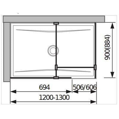 Jika Cubito Pure Walk-in zuhanykabin, hátfalhoz, ezüst/átlátszó üveg, 68x90 cm-1