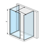 Jika Cubito Pure Walk - in zuhanykabin, hátfalhoz, ezüst/átlátszó üveg, 79,5x80 cm ( H2684290026681 )