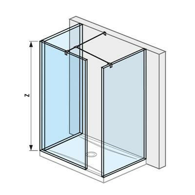 Jika Cubito Pure Walk-in zuhanykabin, hátfalhoz, ezüst/átlátszó üveg, 79,5x90 cm-0