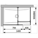 Jika Cubito Pure Walk-in zuhanykabin, hátfalhoz, ezüst/átlátszó üveg, 79,5x90 cm-1