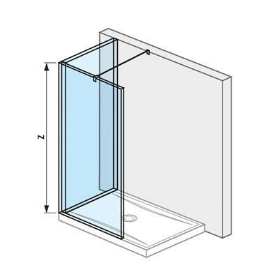 Jika Cubito Pure L üvegfal, profillal és támasszal, ezüst/átlátszó üveg, 120x90 cm ( H2694220026681 )