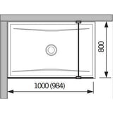 Jika Cubito Pure 100 zuhanyfal, oldalfalhoz, profillal és támasszal, 98,4x200 cm-1