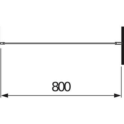 Jika Cubito Pure 80 zuhanyfal, rögzített, ezüst/átlátszó üveg, 78x195 cm-2