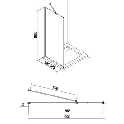 Jika Cubito Pure 80 fix zuhanyfal, ezüst/átlátszó üveg, 78,5x195 cm-1