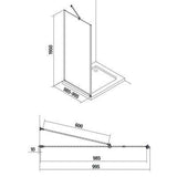 Jika Cubito Pure 100 fix zuhanyfal, ezüst/átlátszó üveg, 98,5x195 cm-1