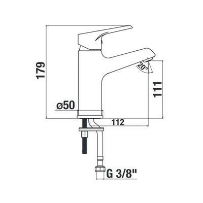 Jika Cube egykaros mosdó csaptelep, lefolyószelep nélkül, 113 mm-1