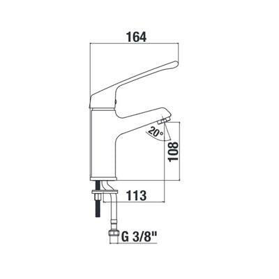 Jika Cube egykaros mosdó csaptelep, orvosi karral, lefolyószelep nélkül ( H3111W10045101 )