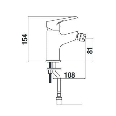 Jika Cube egykaros bidé csaptelep, lefolyószelep nélkül ( H3411W10041101 )