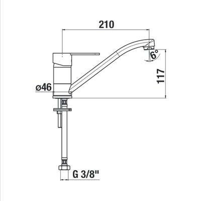 Jika Lyra Smart mosdó/mosogató csaptelep, álló, 14,3 cm kifolyócsővel-1