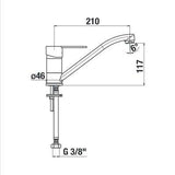 Jika Lyra Smart mosdó/mosogató csaptelep, álló, 14,3 cm kifolyócsővel-1