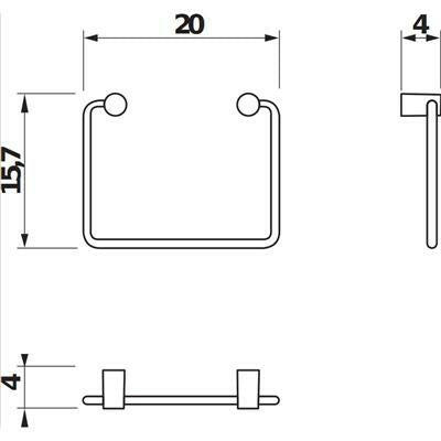 Jika Basic törölközőtartó gyűrű, krómozott, 20 cm-1