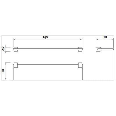 Jika Cubito Pure üveg polc, krómozott, 40 cm ( H3853B10040001 )