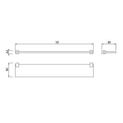 Jika Cubito Pure üveg polc, krómozott, 57 cm ( H3853B20040001 )