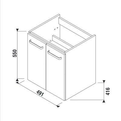 Jika Lyra Plus Viva alsó szekrény 55cm - es mosdóhoz, 2 ajtós, fehér (H40J3932003001)