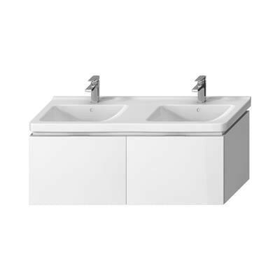 Jika Cubito - N alsószekrény 130 cm - es kézmosóhoz, 2 fiókkal, fényes fehér, 128x46,7x48 cm ( H40J4274015001 )