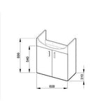 Jika Lyra Pack 65 alsószekrény mosdóval, 2 ajtós, 1 polccal, selyemfényű fehér, 60,8x31x69,9 cm-1