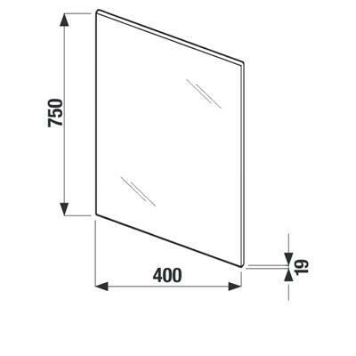 Jika Lyra Plus tükör bútorlapon, fehér, 40x75 cm (H4531810383041)