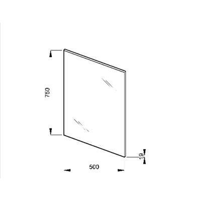 Jika Lyra Plus tükör bútorlapon, fehér, 50x75 cm (H4531910383041)