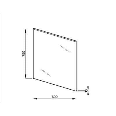 Jika Lyra Plus tükör bútorlapon, fehér, 60x75 cm (H4532010383041)