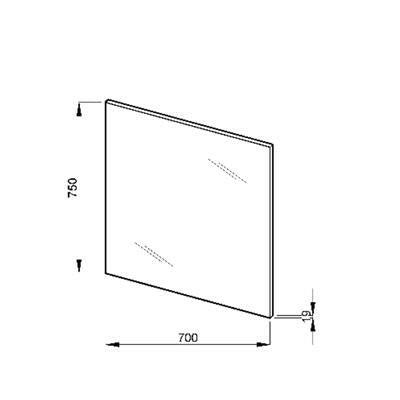 Jika Lyra Plus tükör bútorlapon, fehér, 70x75 cm (H4532110383041)