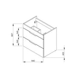 Jika Cube 65 alsószekrény mosdóval, 2 fiókkal, selyemfényű fehér, 64x42,2x60,7 cm-3