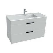 Jika Cube 100 alsószekrény mosdóval, 2 fiókkal, selyemfényű fehér, 98x42,2x60,7 cm ( H4536521763001 )