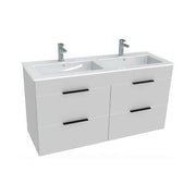 Jika Cube 120 alsószekrény dupla mosdóval, 4 fiókkal, selyemfényű fehér, 116x42,2x60,7 cm ( H4536621763001 )