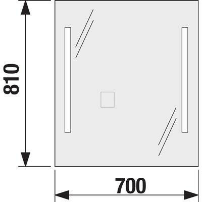 Jika Clear tükör led világítással, kapcsoló nélkül, 70x81 cm-1