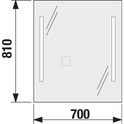 Jika Clear tükör led világítással, kapcsoló nélkül, 70x81 cm (H4557351731441)