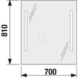 Jika Clear tükör led világítással, kapcsoló nélkül, 70x81 cm-1